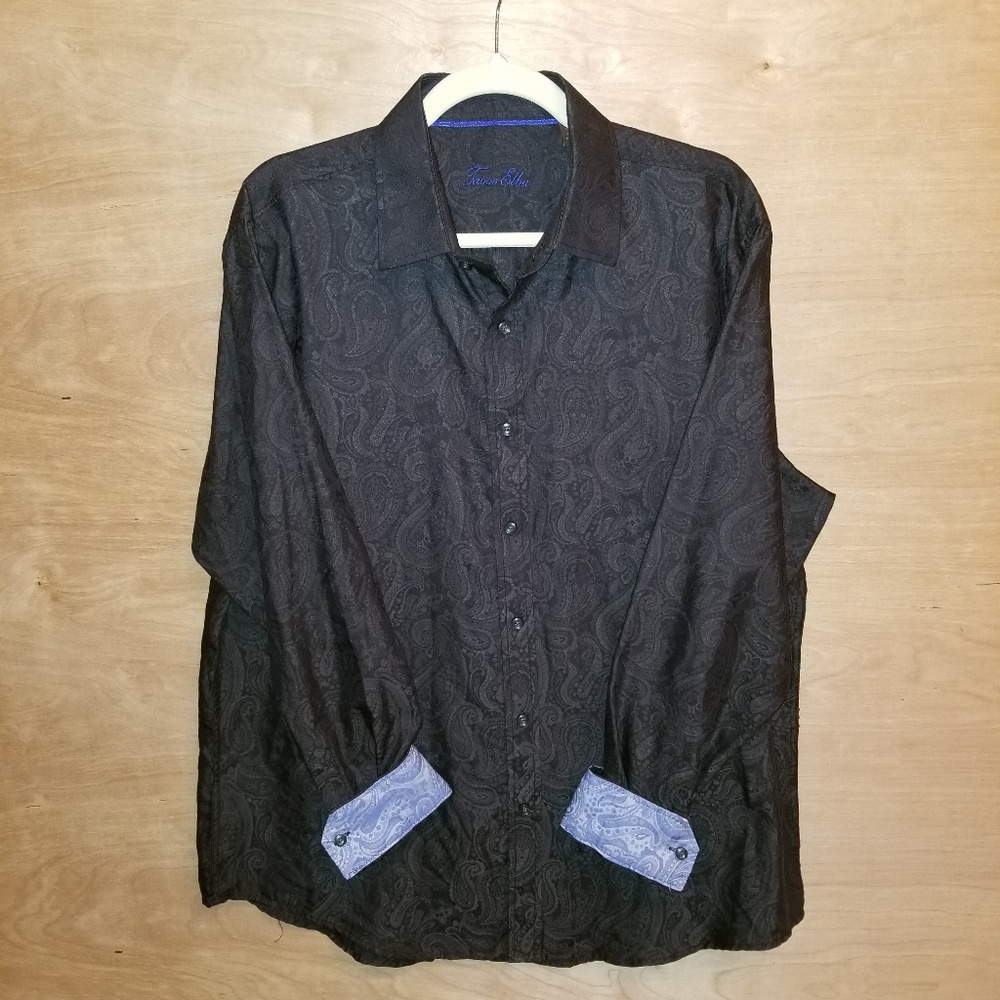 Tasso Elba Long Sleeve Button Down, Size L